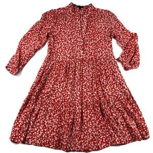 J Crew layered hemline dress in pink Floral Print Short Length Size S